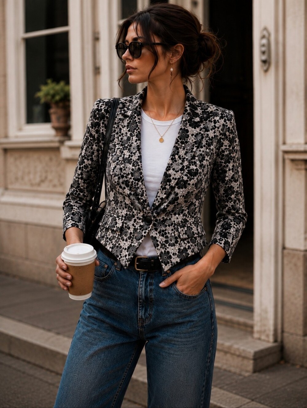 🐆🖤🥀 XOXO Cropped Leopard Print Blazer Fitted 3/4 Sleeves Authentic Y2K Jr MED